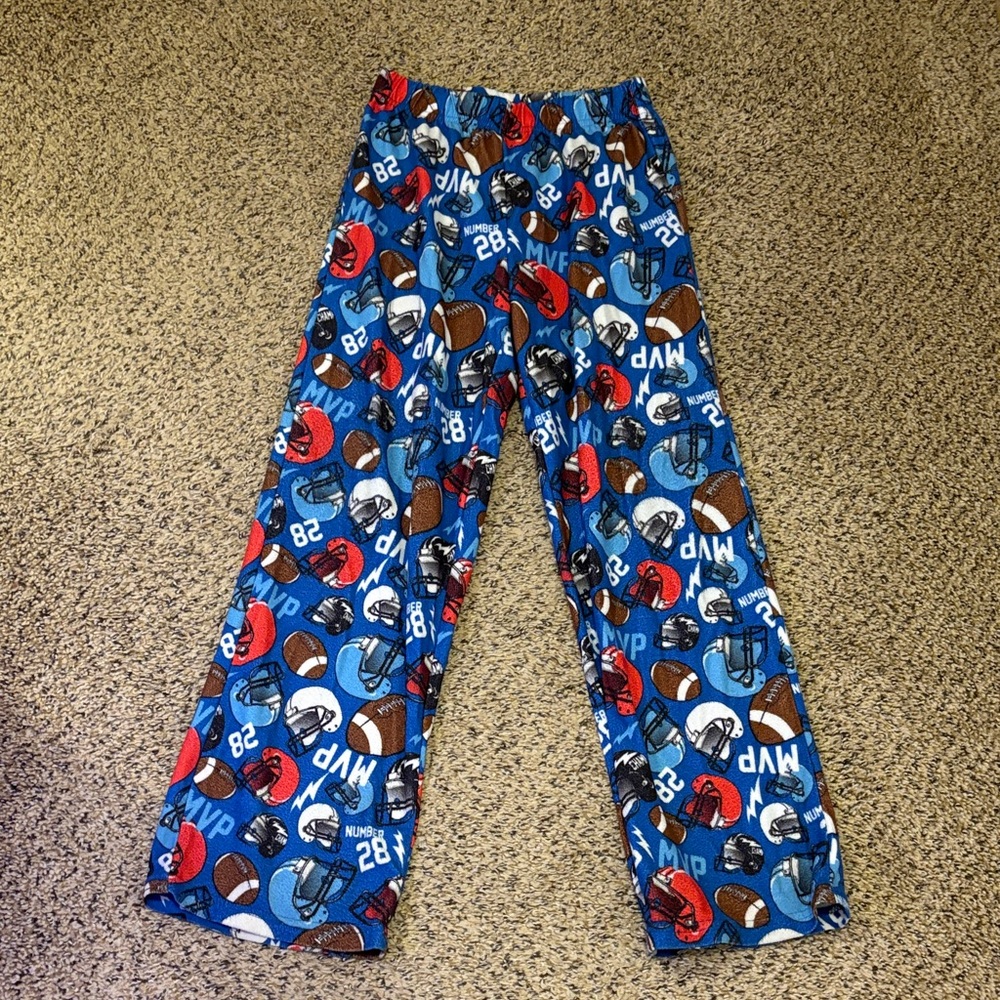 Sleep On It Kids Blue and Red Football Pajama Bottoms
